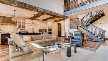 Smart TV, fireplace, video games, DVD player