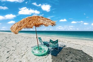 In Strandnähe, Sonnenschirme