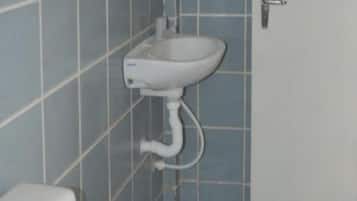 Shower, towels, toilet paper