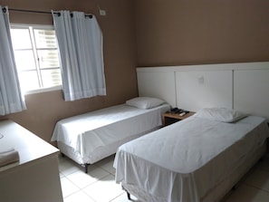 Blackout curtains, iron/ironing board, free WiFi, bed sheets