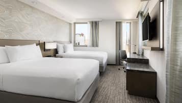 Studio, 2 Queen Beds, Corner | Hypo-allergenic bedding, pillowtop beds, in-room safe, desk
