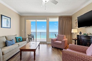 Condo, Multiple Beds, Pool Access | Living area | 42-inch flat-screen TV with cable channels, TV - Treasure Island 1007 (Panama City Beach)