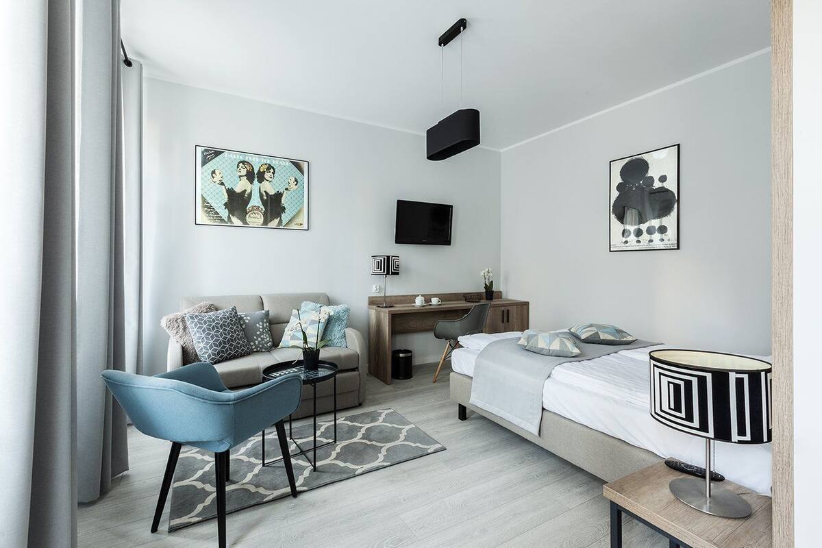 Monolocale Deluxe (Casablanca) | Biancheria da letto di alta qualità, tende oscuranti, insonorizzazione