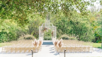 Outdoor wedding area