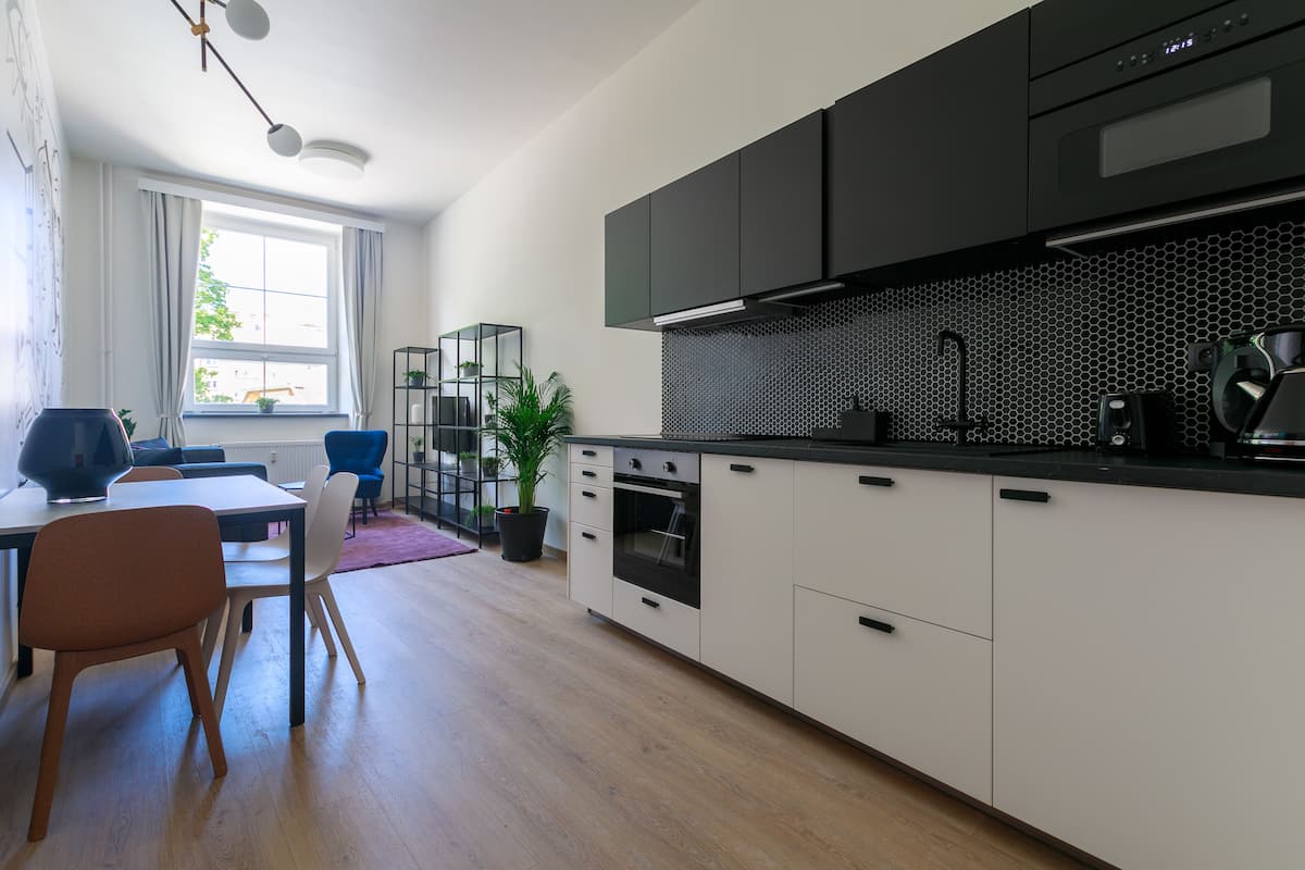 Apartment, 1 Bedroom, Terrace | Private kitchen | Espresso maker, coffee/tea maker, fridge, microwave
