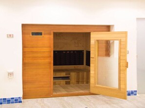 Un sauna, baño turco