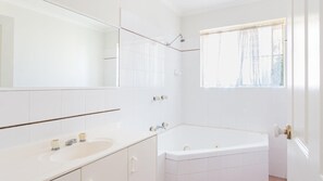 Shower, jetted tub