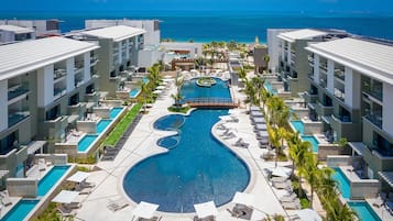 2 outdoor pools, open 8:00 AM to 8:00 PM, pool umbrellas, sun loungers