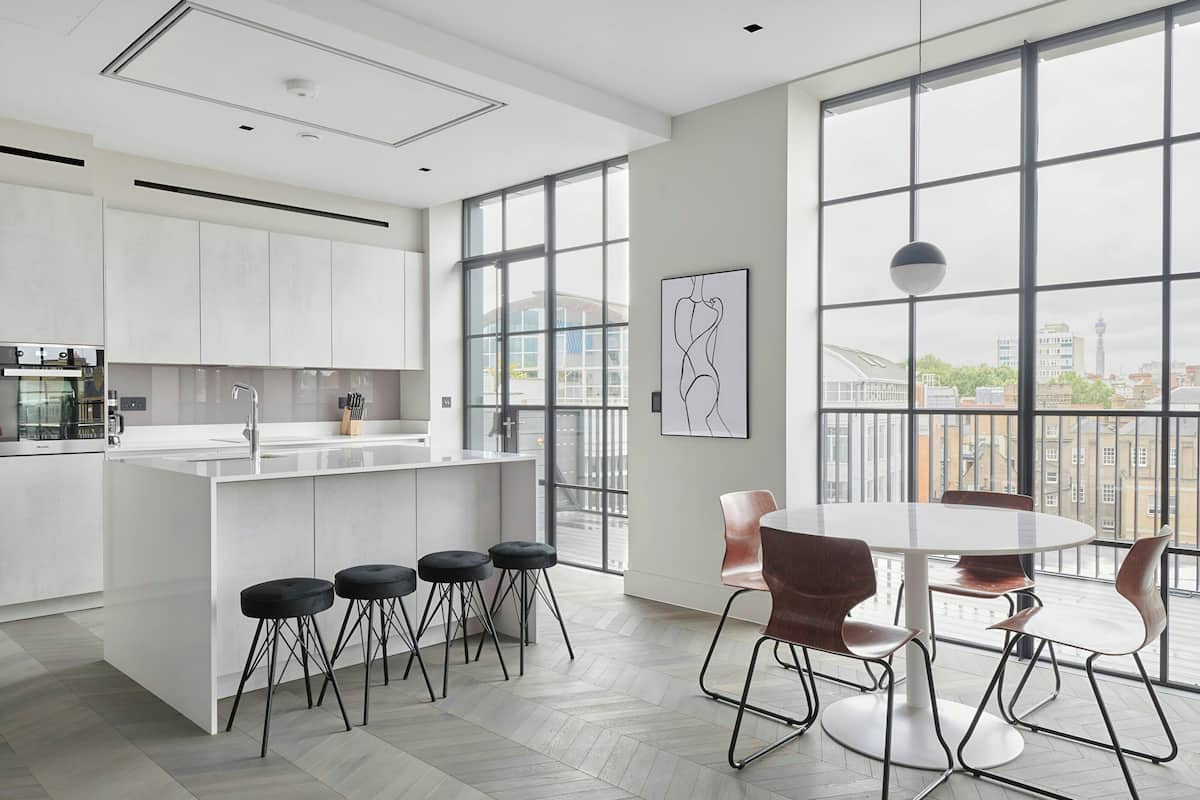 Departamento, 2 habitaciones, Terraza | Cocina privada | Microondas, horno, parrilla de estufa y lavavajillas