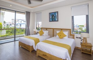 高級雙人或雙床房, 泳池景 | 客廳 | 智能電視