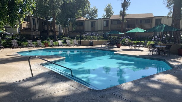 Pool waterfall - Charming Mid-Century Stay near Disney (Fullerton)