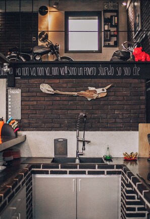 Fridge, stovetop, toaster, blender
