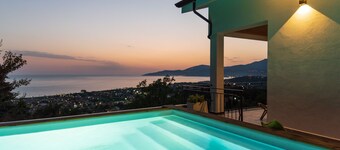 Refined villa with minimal chic interior and fabulous private pool with sea view