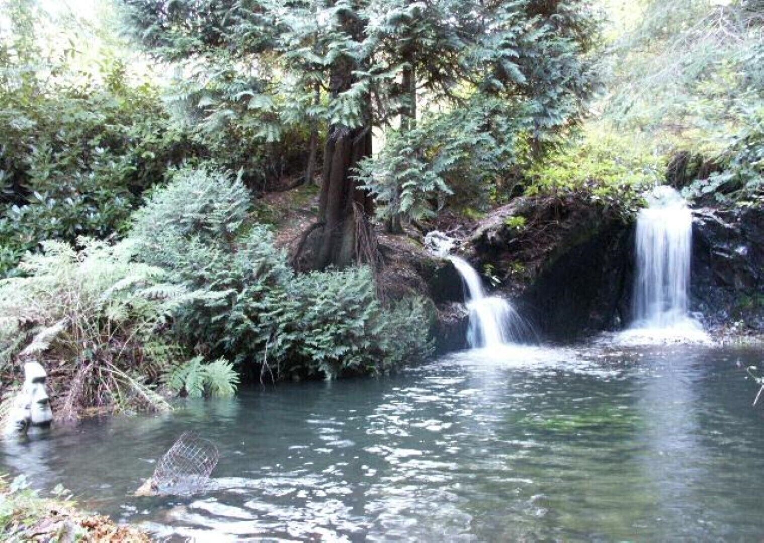 Secluded Caravan next to 2 pools & waterfalls. Decking area & Summer house