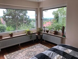 3 bedrooms, desk, iron/ironing board, travel cot