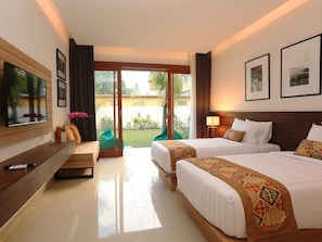 Chambre Double ou avec lits jumeaux, vue jardin | Minibar, bureau, Wi-Fi gratuit