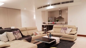 Deluxe Villa, 3 Bedrooms, Private Pool | Living area | Flat-screen TV - Luxury villa with private pier (Durrat Al Bahrain)
