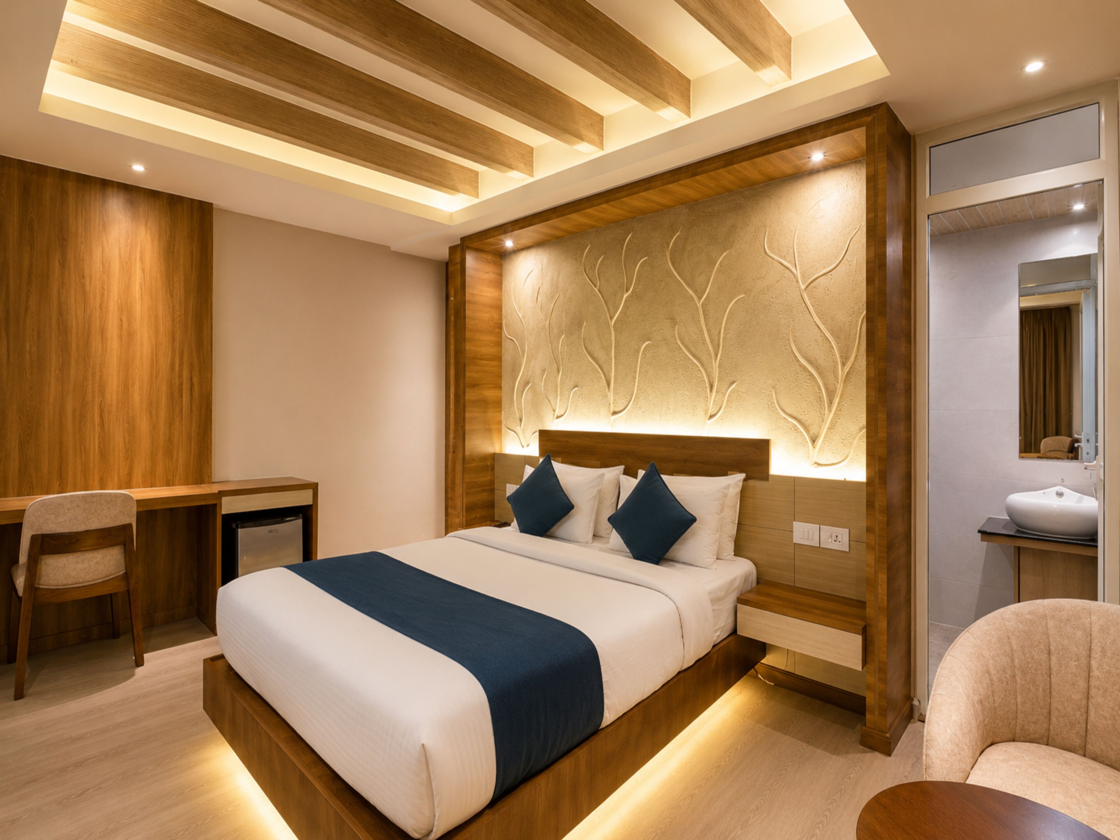 Phòng đôi Deluxe, 1 phòng ngủ | Bộ đồ giường cao cấp, nệm Select Comfort, minibar 