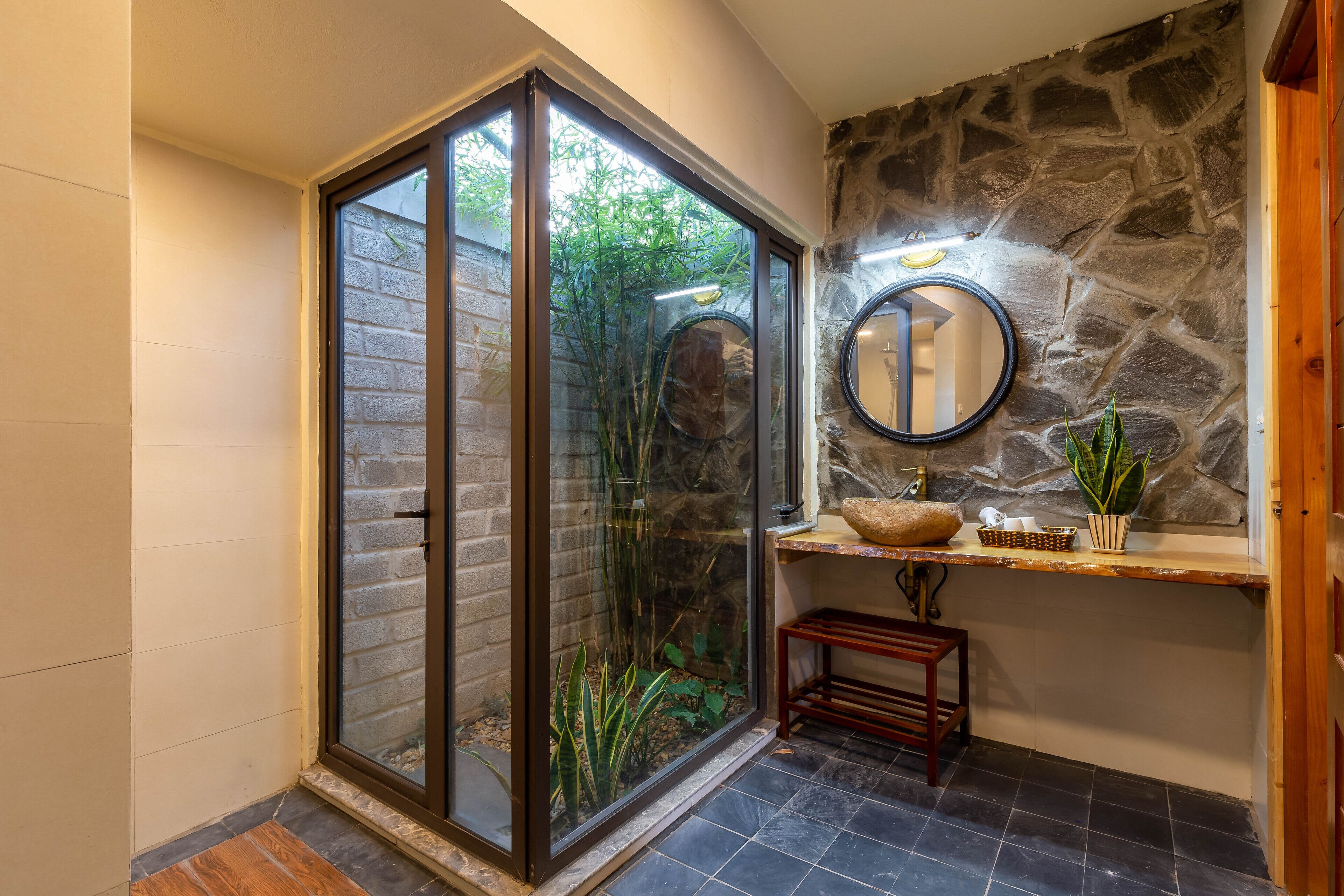 Shower, free toiletries, hair dryer, slippers