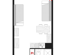 Floor plan - Ski-in studio with village and valley views (Notre-Dame-de-Bellecombe)