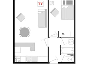 Floor plan - Apartment at the foot of the slopes, near shops (Notre-Dame-de-Bellecombe)