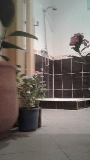 Suihku, hiustenkuivaaja, pyyhkeet