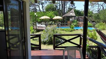 Family Bungalow, 2 Bedrooms, Pool View | Terrace/patio