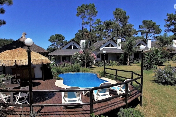 Seasonal outdoor pool, pool umbrellas, sun loungers
