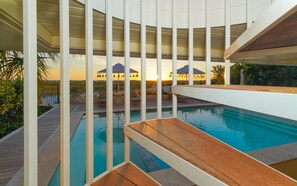 A heated pool - Villa Marisol: Beachfront, Mediterranean style, w/terrace, pool, hot tub! (Anna Maria)