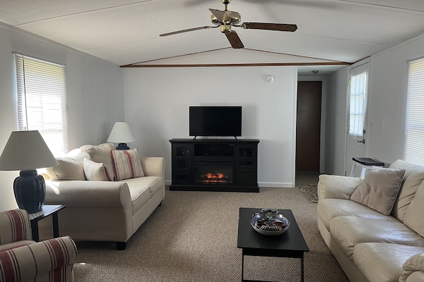 Living room w/ electric fireplace!