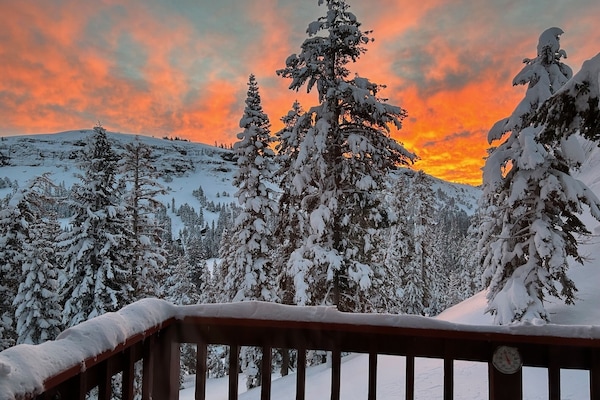 Deck view of beautiful Red Cliffs sunrise.