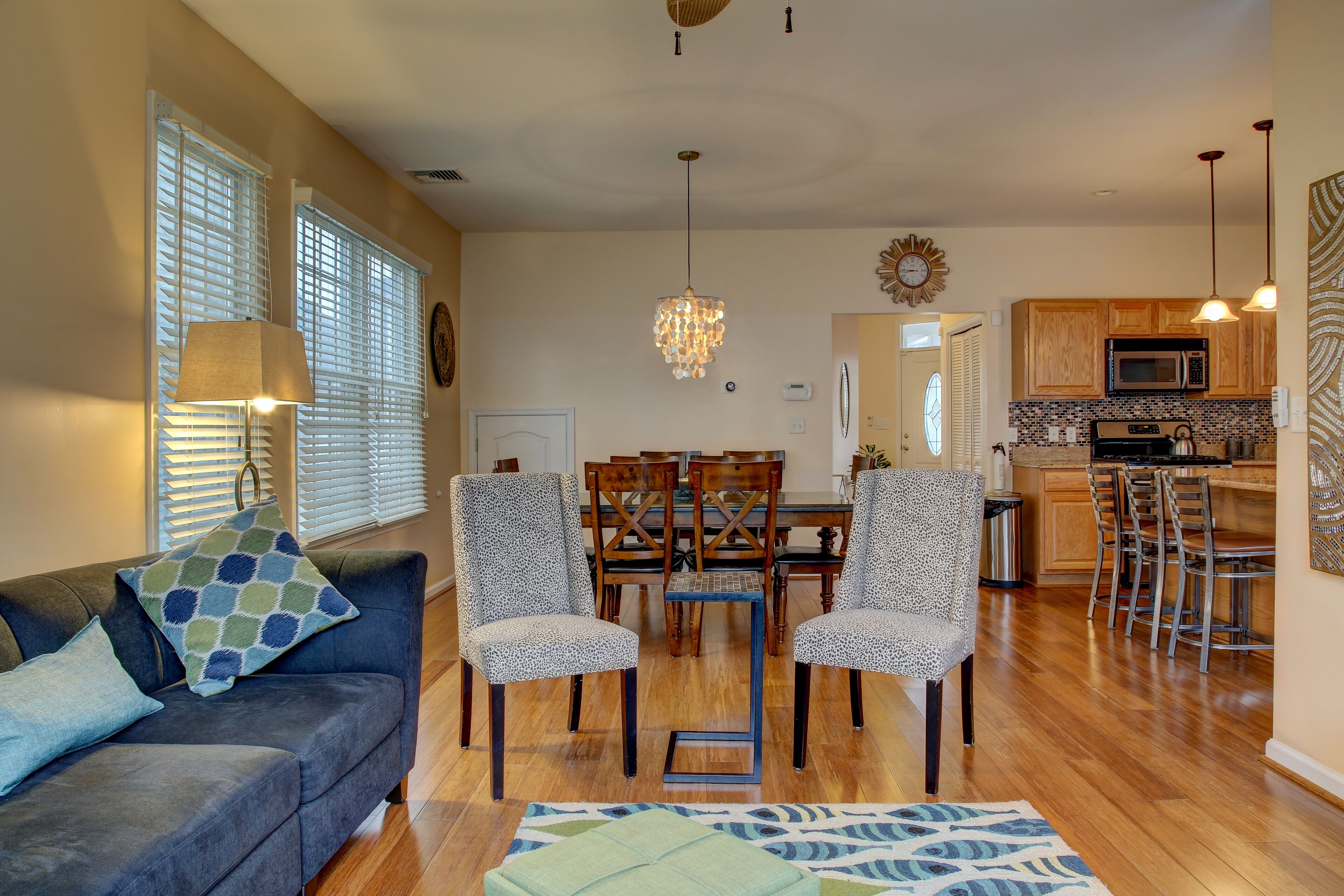 Flat-screen TV, video-game console, books, video library