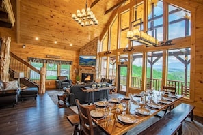 Dining - Luxury 6BR Cabin-VIEWS, Location, Games & Firepit! With Gourmet Kitchen Sleeps16 (Sevierville)