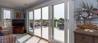Expansive deck with ocean views