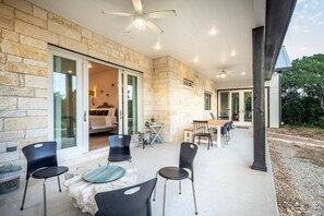 Terrace/patio - Juniper Woods Farmhouse - Modern NB Hill Country Luxe + 4 Acres + Fire Pit + Minutes to the Fun! (New Braunfels)