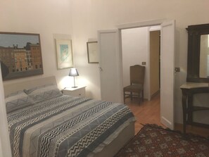 2 bedrooms, desk, iron/ironing board, travel cot