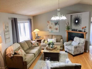 TV, fireplace, DVD player