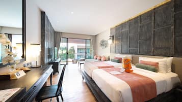 Deluxe Pool View | 防过敏的被褥、迷你吧(备有免费物品)、客房内保险箱、免费 WiFi