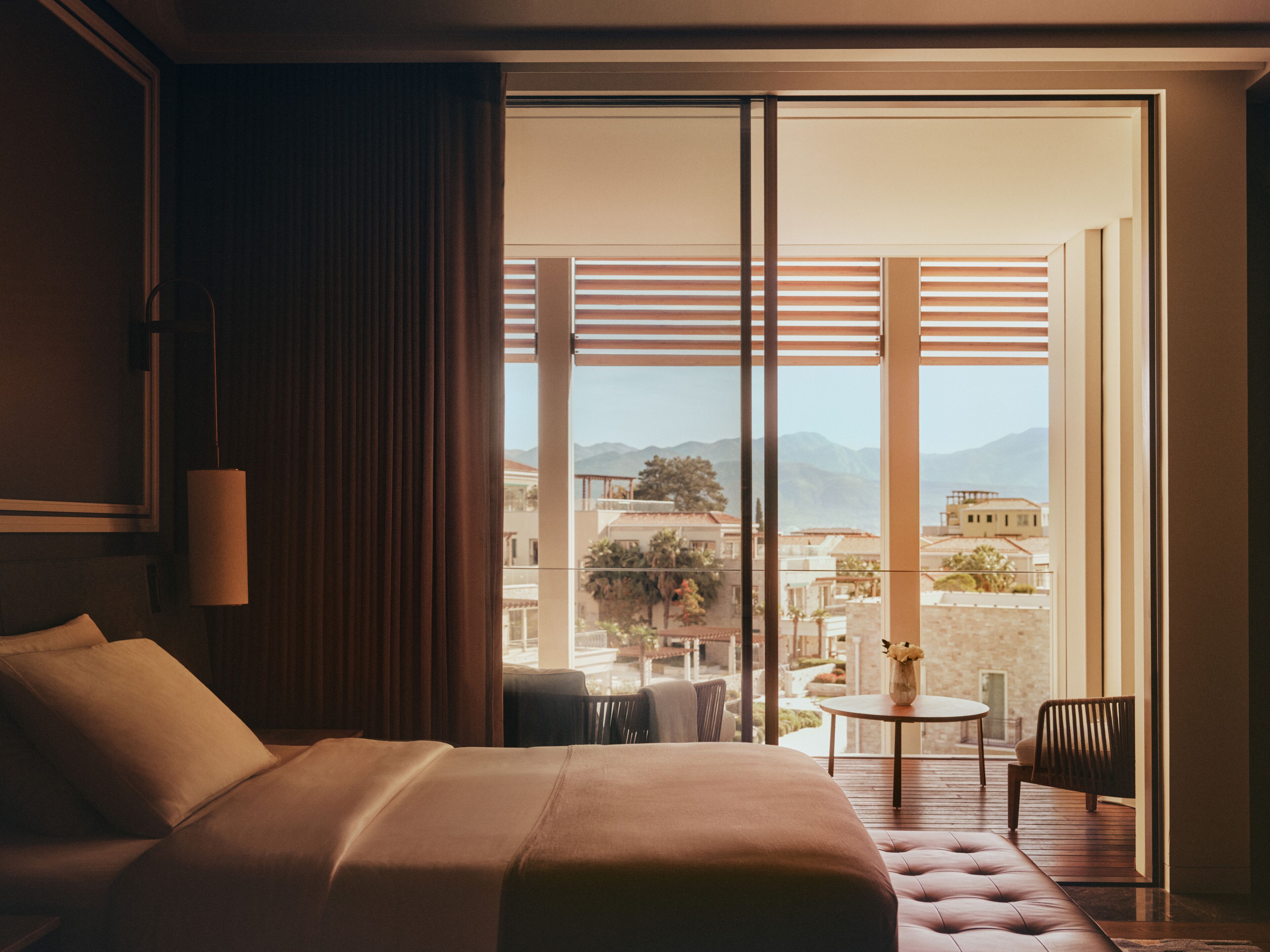Premium bedding, down duvets, free minibar items, in-room safe