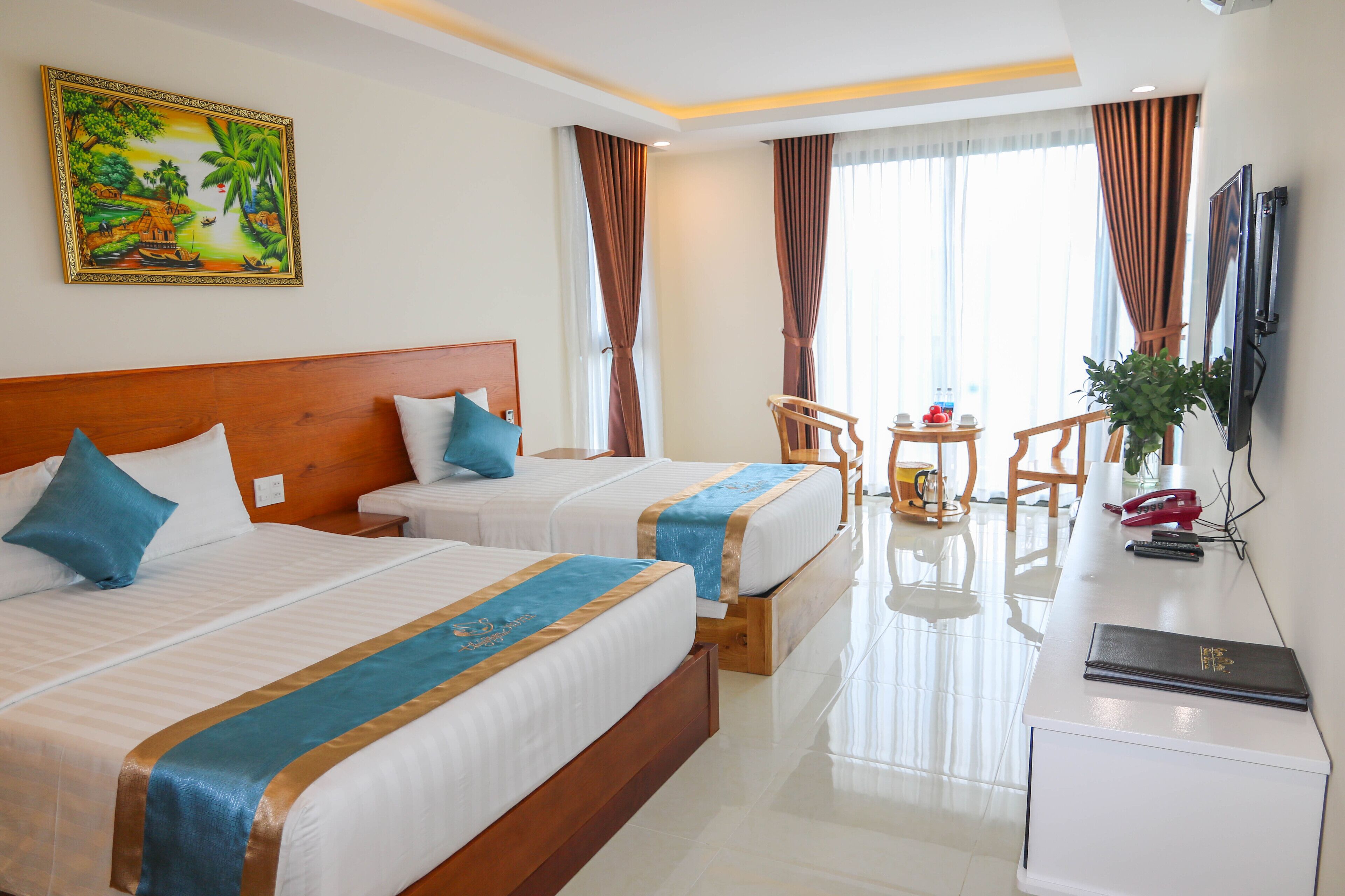 Family Double or Twin Room, Balcony | Memory-foam beds, minibar, desk, laptop workspace