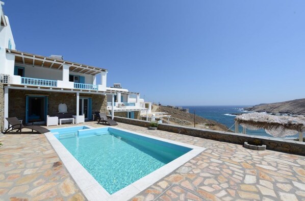 Villa, 3 Bedrooms, Private Pool, Sea View (Erato) | Balcony view - Wild View Mykonos (Mykonos)