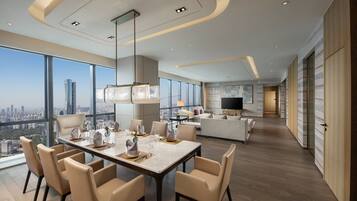Presidential Suite, Club lounge access | Minibar, in-room safe, individually decorated, desk