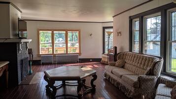 Télévision, cheminée, jeux vidéo, lecteur de DVD