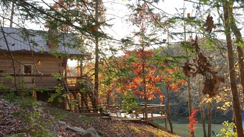 Tlea Farm Mountain Log Cab. 73 Acres of Trails and Horse Paddocks 2 Steams+Lake