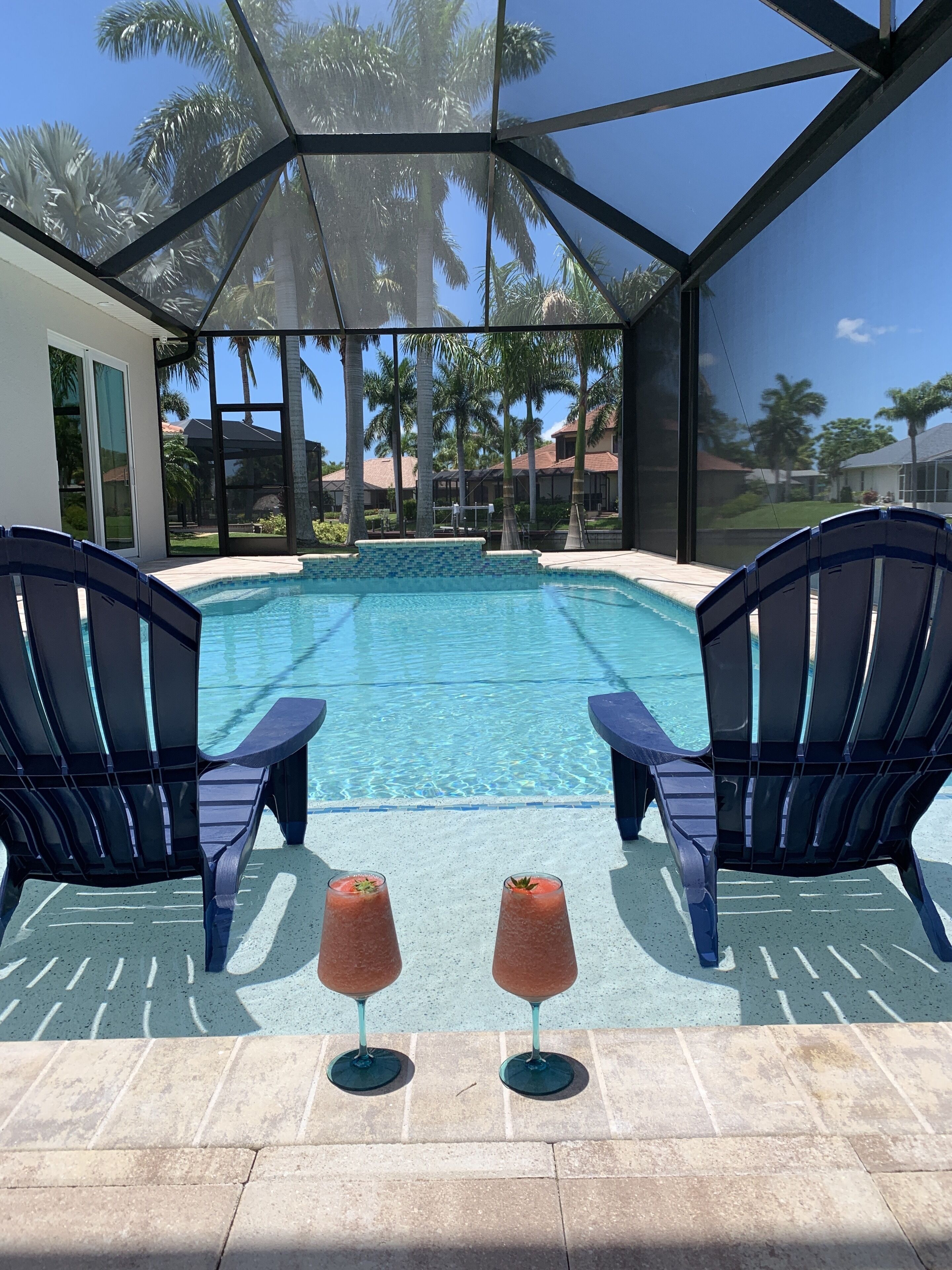 Relax by the Pool which overlooks the gulf access canal!