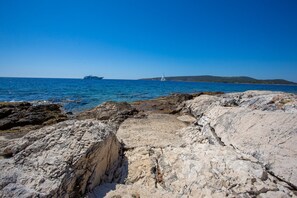 Beach nearby, sun-loungers