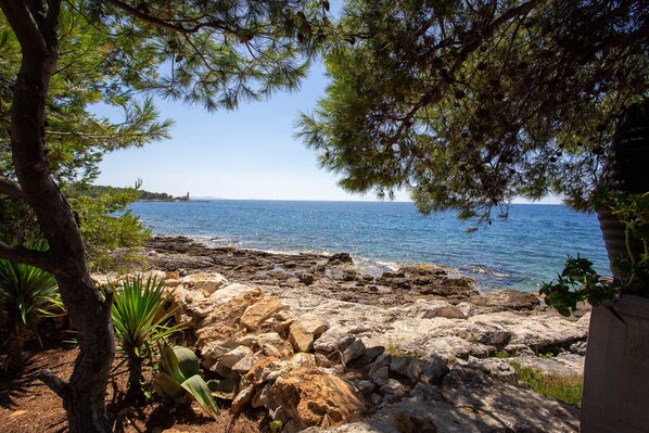 Ubicación cercana a la playa y tumbonas