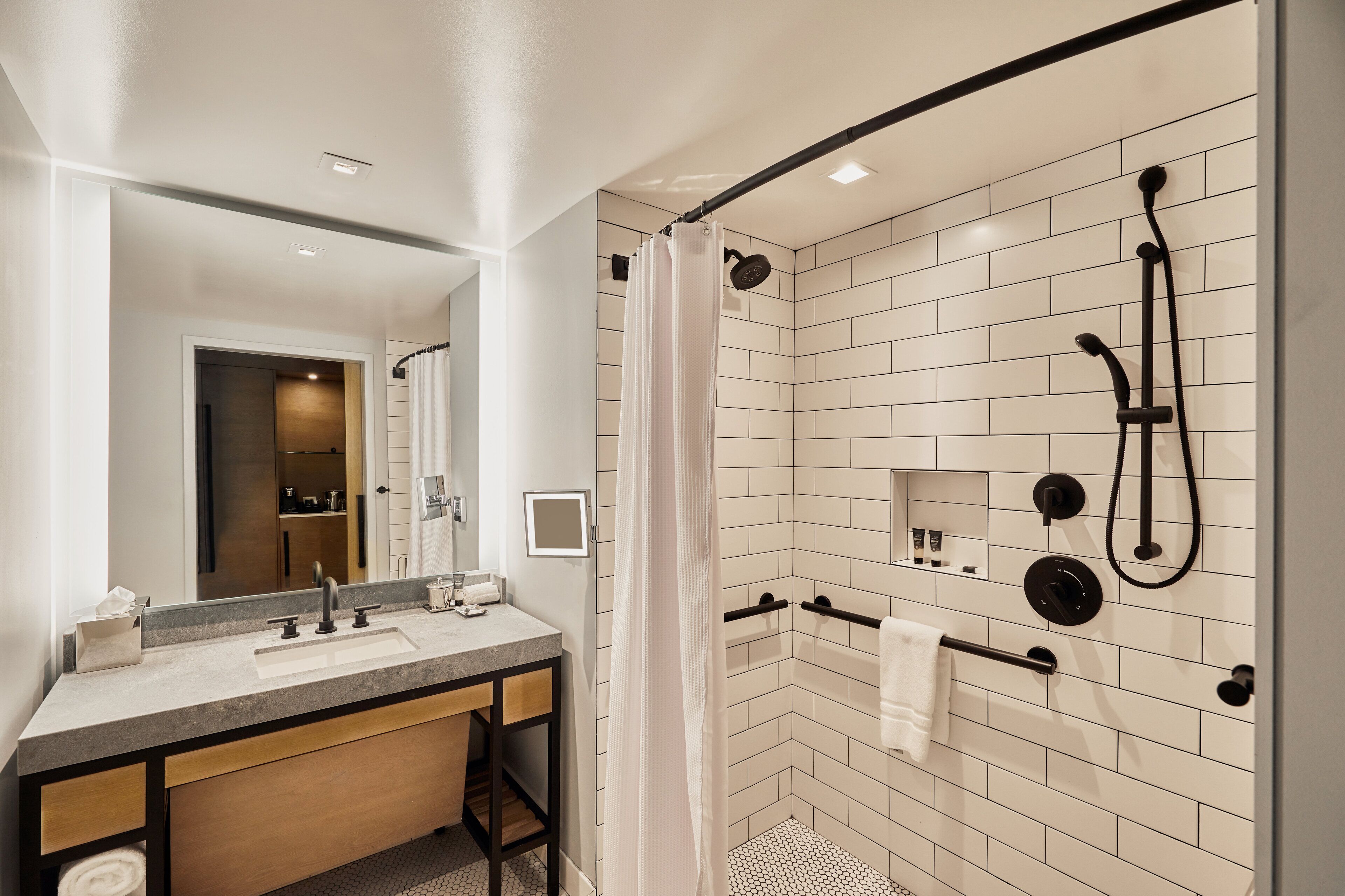 shower, free toiletries, hair dryer, bathrobes