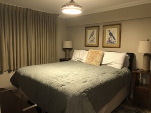 1 bedroom, blackout curtains, iron/ironing board, WiFi