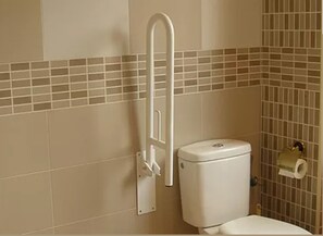 Haartrockner, Handtücher, Seife, Toilettenpapier